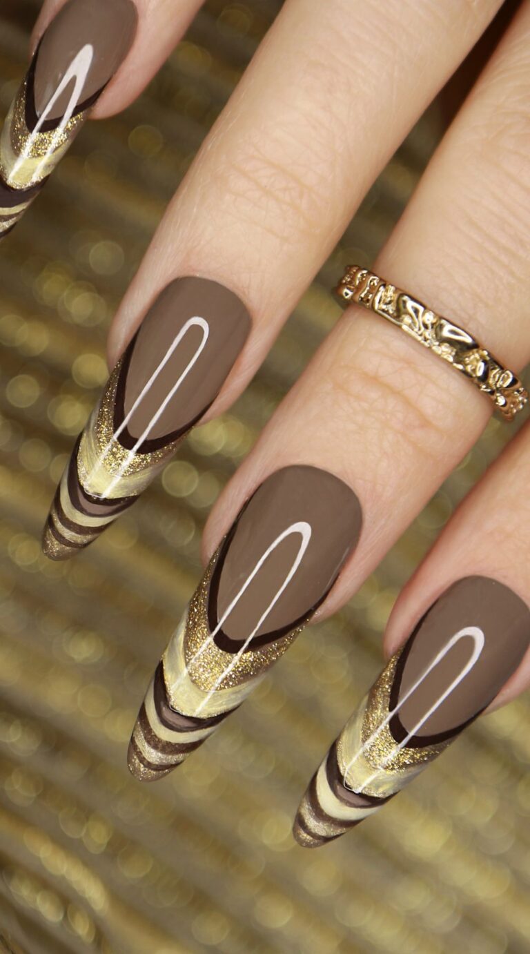 Dreamy Fall French Tip Nails